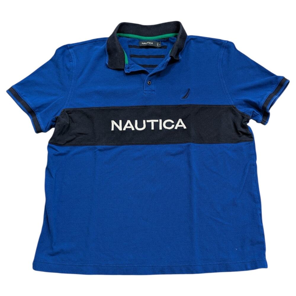 90s/Y2K Nautica Spell Out Polo Shirt